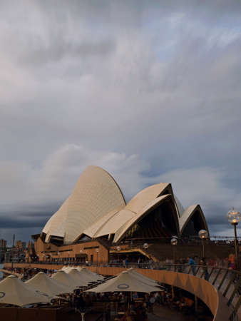 Sydney Opera Hosue with stormy cloudsのeditorial素材