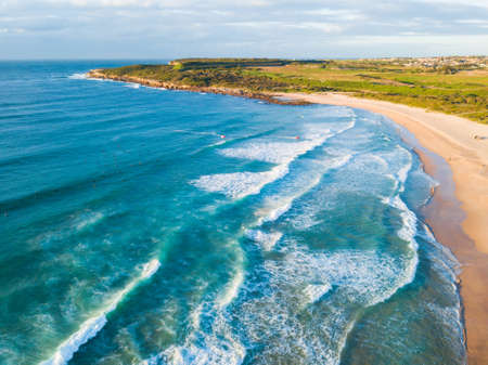 Aerial view of Maroubra Beach in the morning.の写真素材
