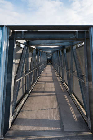 Perspective view of a steel bridge.の写真素材