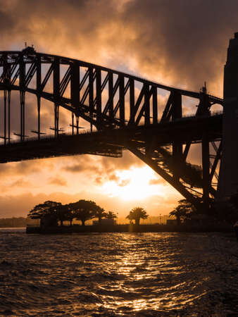 Sunset light on Sydney Harbour Bridge.の写真素材