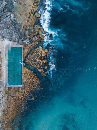 Aerial view of Freshwater Beach rock pool.の写真素材