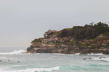 Cliff side view at Bondi Beach, Sydney.