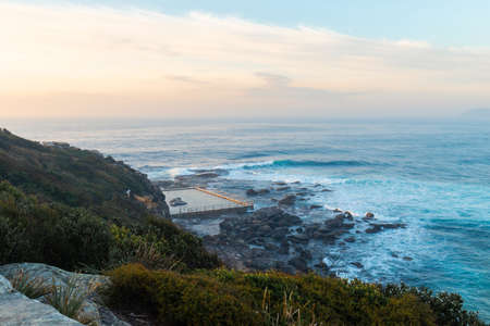 A view of North Curl Curl rock pool in the morning. Sydney, Australiaの写真素材