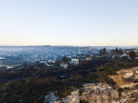 Aerial view of Sydney northern coastline.