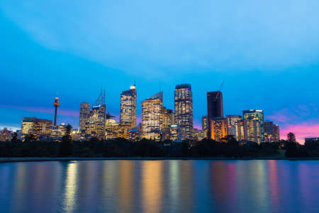 Sydney, Australia - June 29, 2018: Sydney city skyline at dusk.のeditorial素材