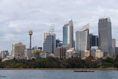 Sydney, Australia - September 6, 2018: Sydney CBD skyline in a cloudy day.のeditorial素材