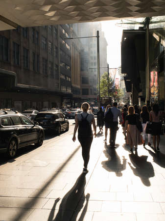 Sydney, Australia - November 1, 2018: Crowd of people walking around Sydney CBD area.のeditorial素材