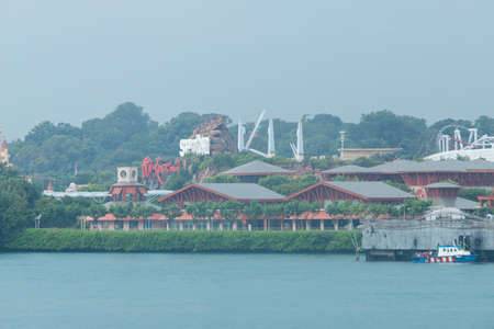 Singapore - December 3, 2018: Resort World Sentosa view from Vivo City.のeditorial素材