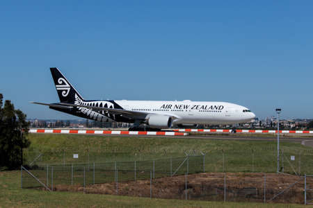 Sydney, Australia - February 12, 2019: Air New Zealand Boeing 777 taxiing at Kingsford Smith Sydney International Airport.のeditorial素材