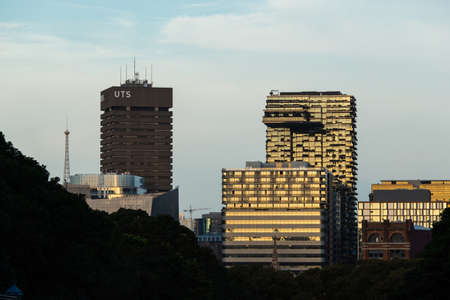 Sydney, Australia - March 5, 2019: UTS and Central Park apartment building under the sunlight.のeditorial素材