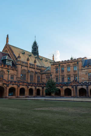Sydney, Australia - March 5, 2019: Corner view of University of Sydney Quadrangle building.のeditorial素材