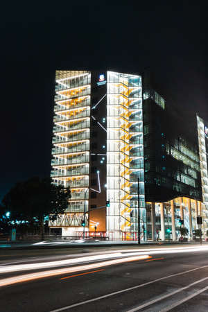 Adelaide, Australia - May 11, 2019: University of Adelaide Health & Medical Sciences building view at night.のeditorial素材