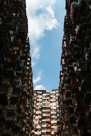 Hong Kong - October 4, 2019: Monster building view during the day, Quarry Bay.のeditorial素材