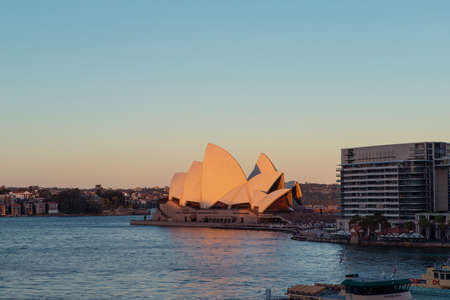 Sydney, Australia - November 10, 2019: Sydney Opera House view under the sunset light.のeditorial素材