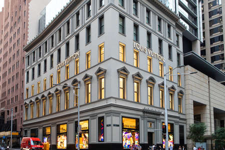 Sydney, Australia - December 1, 2019: Store facade of Louis Vuitton at Sydney CBD.