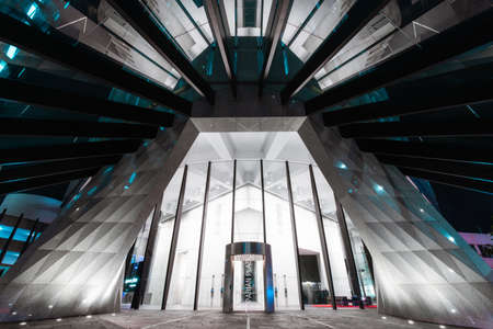 Brisbane, Australia - January 26, 2020: Entrance view to Riparian Plaza at Brisbane CBD.のeditorial素材