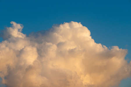Fluffy white clouds and blue sky.の写真素材