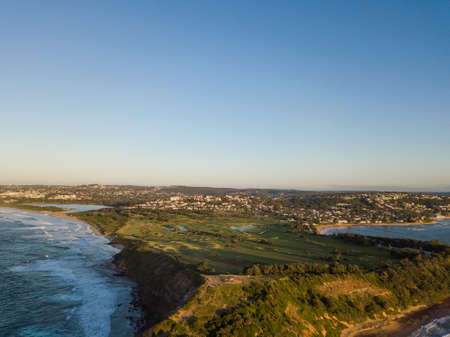 Aerial view of Long Reef Headland with clear sky, Sydney, Australia.の写真素材