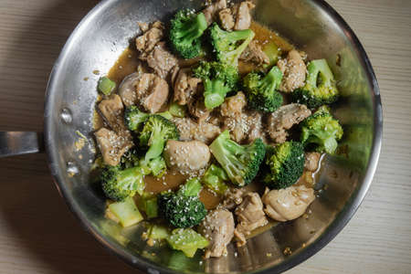 Honey garlic chicken with broccoli.