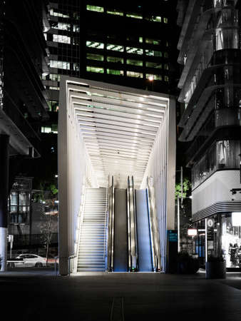 Sydney, Australia - July 3, 2020: Westpac building at night at Wynyard, Sydney CBD.のeditorial素材