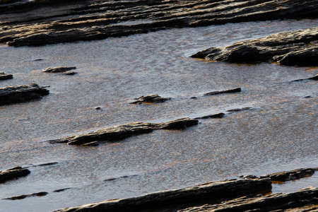 Water puddle on the rocky surface.