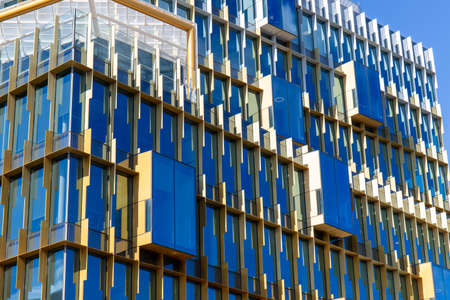 Newcastle, Australia - July 29, 2020: Glass modern facade of University of Newcastle.
