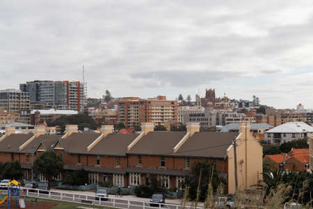 Newcastle, Australia - July 31, 2020: Newcastle city view from Fort Scratchley.