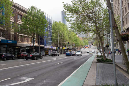 Sydney, Australia - September 19, 2020: Street view of William St during the day, Darlinghurst.のeditorial素材