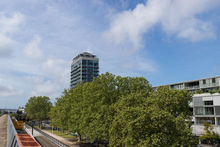 Sydney, Australia - September 19, 2020: Building and trees view from The Domain.