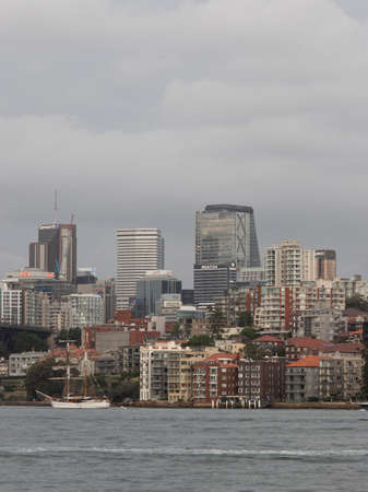 Sydney, Australia - November 21, 2020: North Sydney skyline under the cloudy sky.のeditorial素材