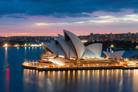 Sydney, Australia - April 17, 2021: Close-up dawn view of Sydney Opera House.のeditorial素材