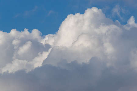 Close-up view of cloud structure on blue sky.の写真素材