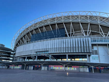 Sydney, Australia - July 4, 2021: Exterior view of Stadium Australia at Sydney Olympic Park.のeditorial素材