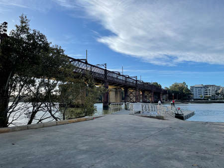 Sydney, Australia - July 27, 2021: John Whitton bridge view from Rhodes waterfront.のeditorial素材