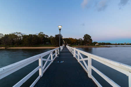 Perspective view of the jetty into the park.の写真素材