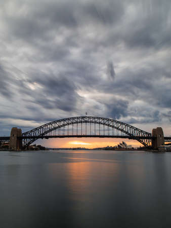 Sydney, Australia - December 19, 2021: Sunrise view of Sydney Harbour from Blues Point.のeditorial素材