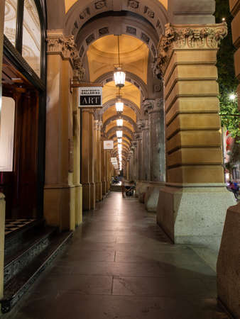 Sydney, Australia - December 22, 2021: Perspective view of corridor at Martin Place.のeditorial素材