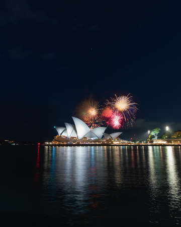 Sydney, Australia - December 24, 2021: Fireworks display over Sydney Opera House.のeditorial素材
