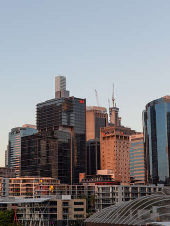 Sydney, Australia - January 2, 2022: Skyscrapers view of Sydney CBD with clear sky.のeditorial素材