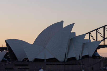 Sydney, Australia - January 26, 2022: Close-up view of Sydney Opera House.