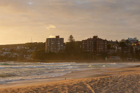 Sydney, Australia - February 13, 2022: Morning view of Manly Beach shore.のeditorial素材