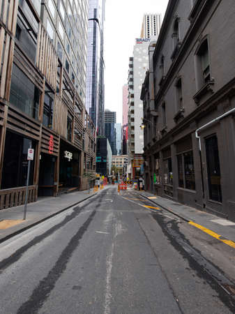 Melbourne, Australia - April 3, 2022: Street view of Little La Trobe St.のeditorial素材