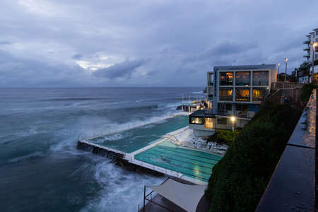 Sydney, Australia - February 27, 2022: Dawn view of Bondi Icerbergs pool.のeditorial素材