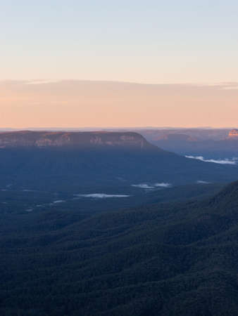 Layer of Blue Mountains at sunrise time, Australia.の写真素材