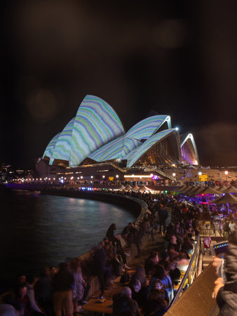 Sydney, Australia - May 27, 2022: Projection at Sydney Opera House for Vivid Sydney.のeditorial素材