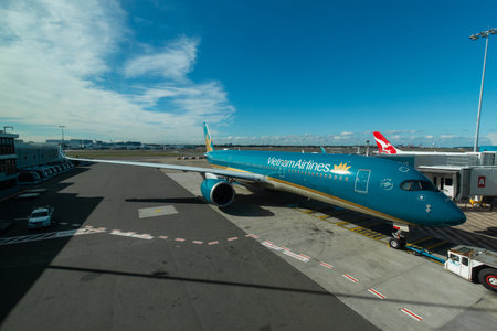 Sydney, Australia - May 19, 2022: Vietnam Airlines Airbus A350 at Sydney Airport tarmac.のeditorial素材