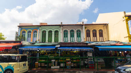 Singapore - May 24, 2022: Store front view at Little India area.