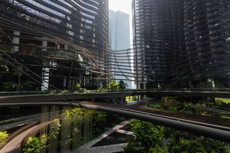 Singapore - May 22, 2022: Green open space view at Marina One.のeditorial素材