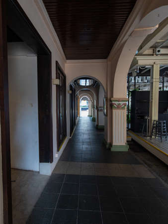 Singapore - May 23, 2022: A small alley between building at Emerald Hill Rd.のeditorial素材