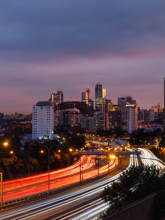 Sydney, Australia - July 16, 2022: Sydney city view at dusk.のeditorial素材
